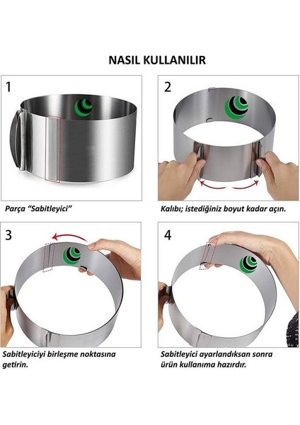 Paslanmaz Ayarlanabilir Pandispanya Çemberi Kelepçeli 16/30 cm 10 cm fiyatları