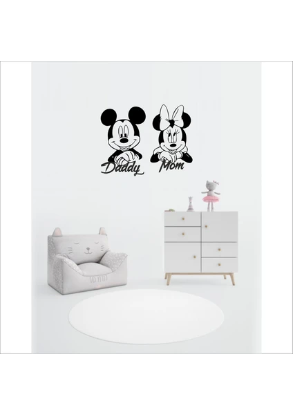 Dijital Dünya Mickey ve Minni Mouse Duvar Sticker Dv3