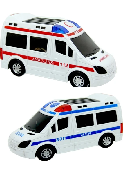 Işıklı-Sesli Pilli Ambulans-Polis Arabası