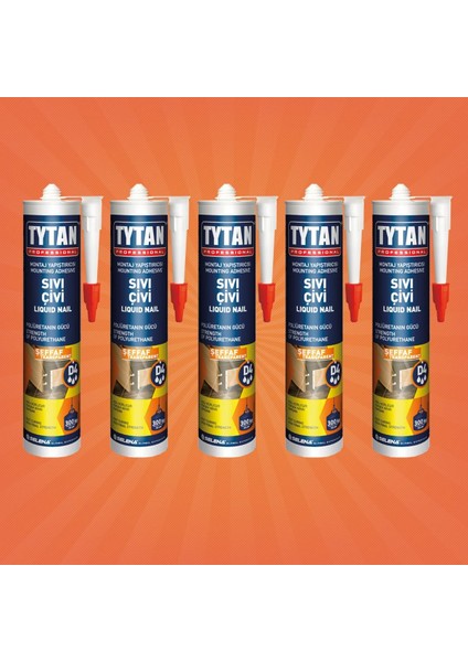 Tytan Sıvı Çivi Şeffaf Tytan Montaj Yapıştırıcı 300 ml - Selena - 5 Adet