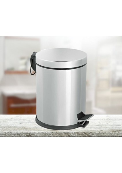 Paslanmaz Pedallı Çöp Kovası 12 lt