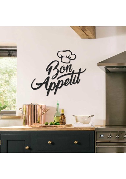 Bon Appetit Afiyet Olsun Yazılı Metal Duvar Tablosu - Modern Ev Dekorasyonları - APT378