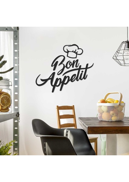 Bon Appetit Afiyet Olsun Yazılı Metal Duvar Tablosu - Modern Ev Dekorasyonları - APT378