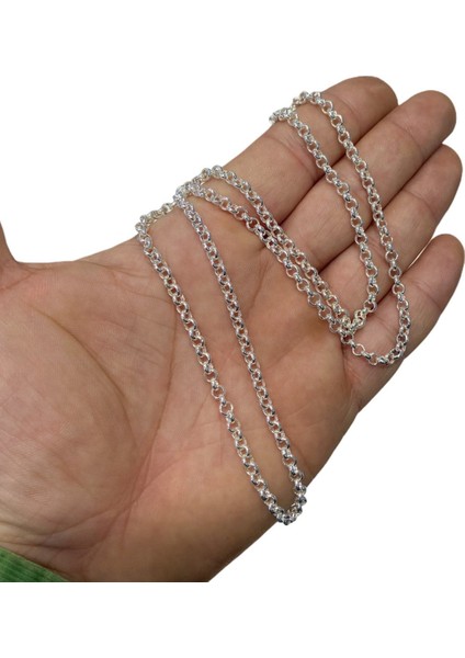 60 cm Popüler Doch Halka Unisex 925 Gümüş Zincir Kolye