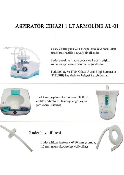 Armo Line Al-01 Taşınabilir Aspiratör Cihazı