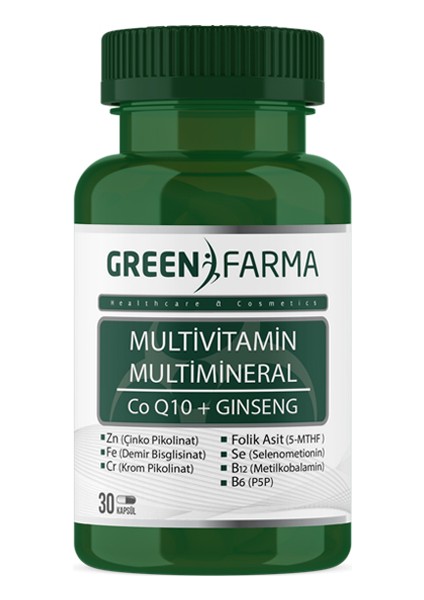 Greenfarma Multivitamin & Multimineral 30 Kapsül