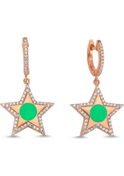 Neon Star Küpe - Yeşil - Standart - YKP8296-137