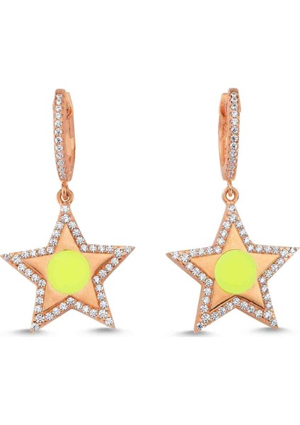 Neon Star Küpe - Yeşil - Standart - YKP8296-137