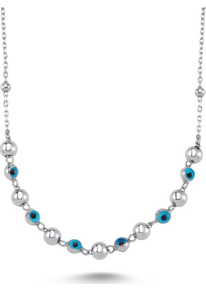 Mavi Boncuk Nazarlık Kolye 1 - Rose - Standart - BLUM0005-1-1510