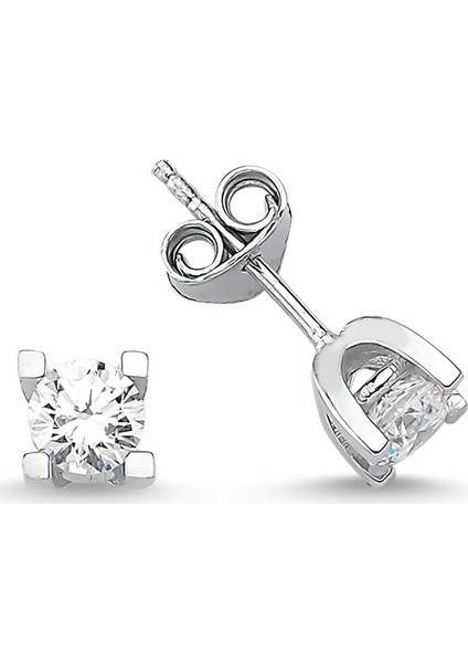 Swarovski Kare Tırnak Küpe