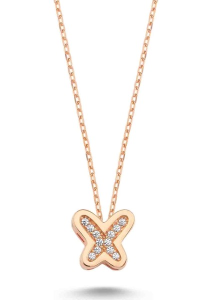 Swarovski Kelebek Kolye Küçük - Rose - Standart - YNC13488-368