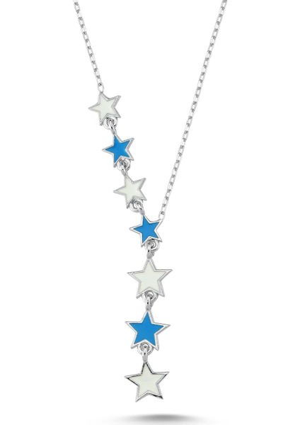 Süzme Yıldız Gümüş Kolye - Yeşil - Standart - ADA0040-1779