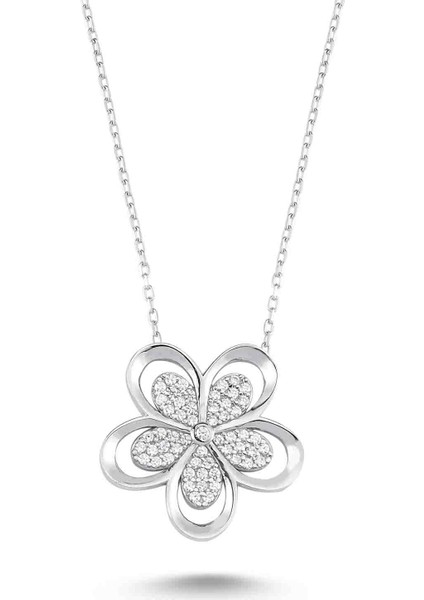 Swarovski Çiçek Motif Kolye - Rose - Standart - YNC12800-333