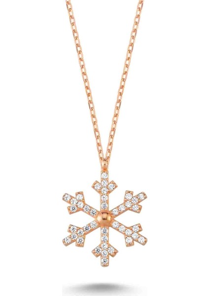 Swarovski Kar Tanesi Kolye - Rose - Standart - YNC13188-285