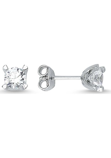 Swarovski Dört Tırnaklı Çapraz Küpe