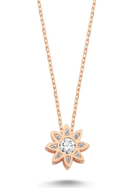 Swarovski Çiçek Kolye - Rose - Standart - YNC12120-387