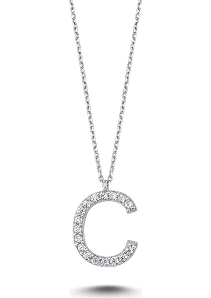 Harfli Gümüş Kolye Taşlı - Z Harfi - Standart - ALV009-2236