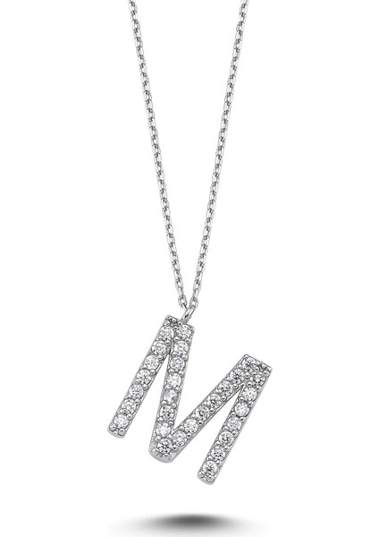 Harfli Gümüş Kolye Taşlı - Z Harfi - Standart - ALV009-2236