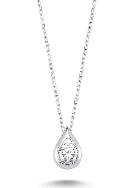 Swarovski Damla Tek Taş Kolye - Rose - Standart - YNC12621-401