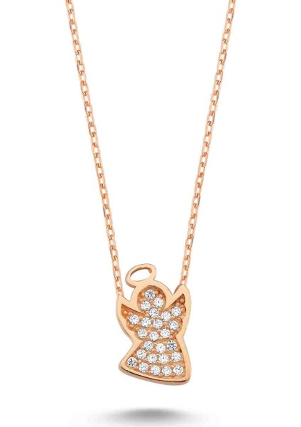 Swarovski Melek Kolye Taşlı - Rose - Standart - YNC12399-384