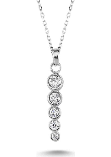 Swarovski Sarkıt Kolye 5 Taşlı