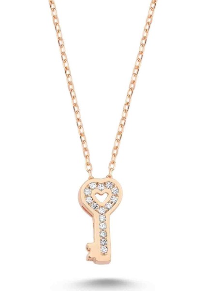 Swarovski Anahtar Kolye - Rose - Standart - YNC12129-282