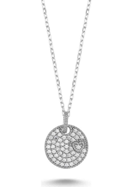 Swarovski Yuvarlak Taşlı Kolye - Rose - Standart - YNC13094-330
