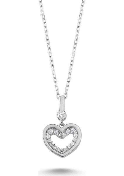 Swarovski Içi Taşlı Kalp Kolye