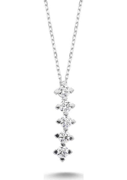 Swarovski Beş Taşlı Tırnaklı Kolye