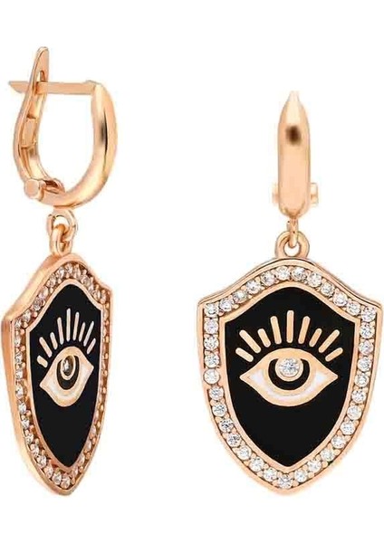 Arma Göz Mineli Taşlı Küpe - Yeşil - Standart - AXEL0057-2430