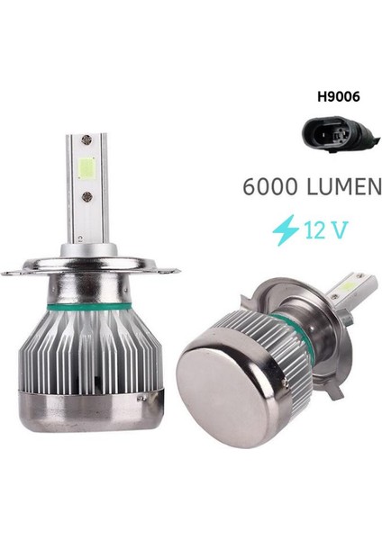 Led Far Ampulü - 9006 -3000LMX2 -30W - Buz Mavisi - 12V / LAAM704