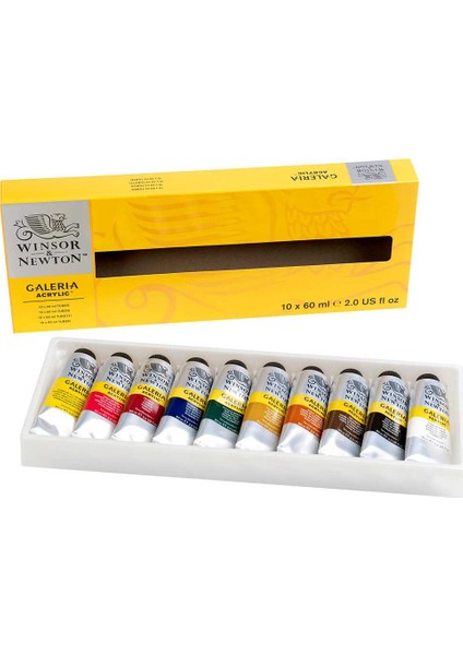 Galeria Akrilik Boya Seti 10 Renk x 60 ml Tüp