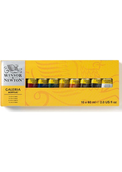 Galeria Akrilik Boya Seti 10 Renk x 60 ml Tüp