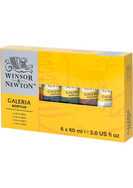 Galeria Akrilik Boya Seti 6 Renk x 60 ml Tüp