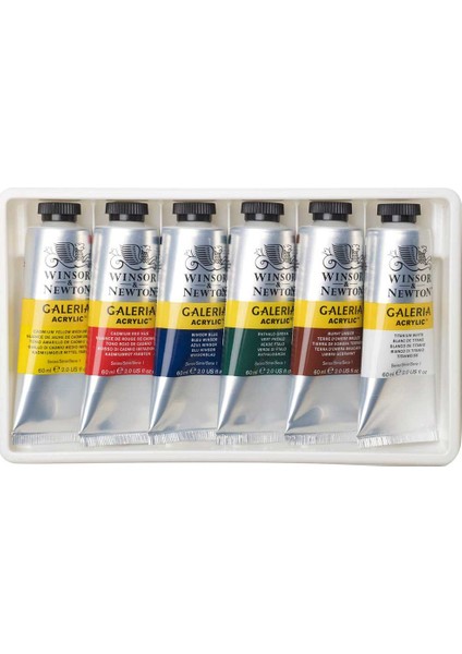 Galeria Akrilik Boya Seti 6 Renk x 60 ml Tüp