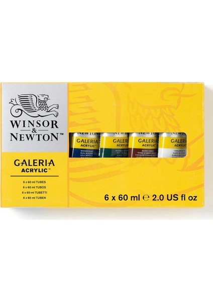 Galeria Akrilik Boya Seti 6 Renk x 60 ml Tüp