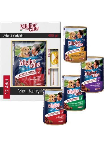 Miglior Cane Karışık Köpek Konservesi 12X405 gr