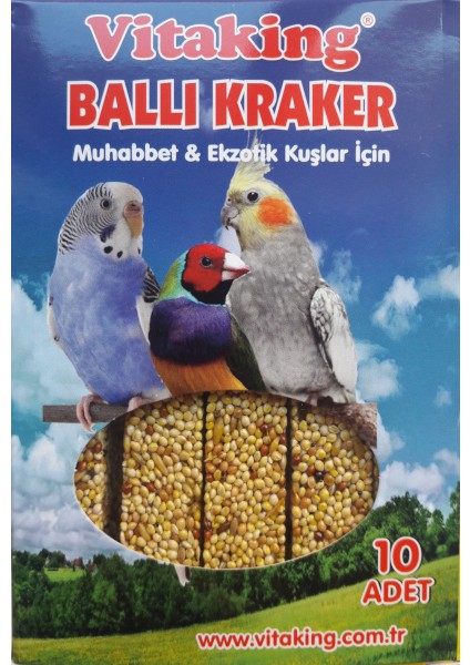 + Albino 10LU Box Muhabbet Kuş Ballı Kraker + Organik Mürekkep Balığı Kalamar Kemiği 30G