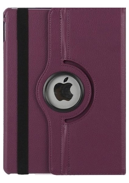 Apple iPad Mini 5 Kılıf Dönebilen Standlı Kapaklı Kılıf + Cam Ekran Koruyucu Mor