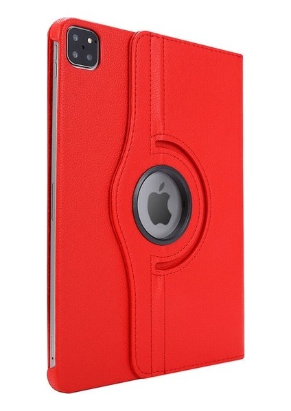 Apple iPad Pro 11'' 2020 Kılıf Dönebilen Standlı Kapaklı Kılıf + Nano Ekran Koruyucu Kırmızı
