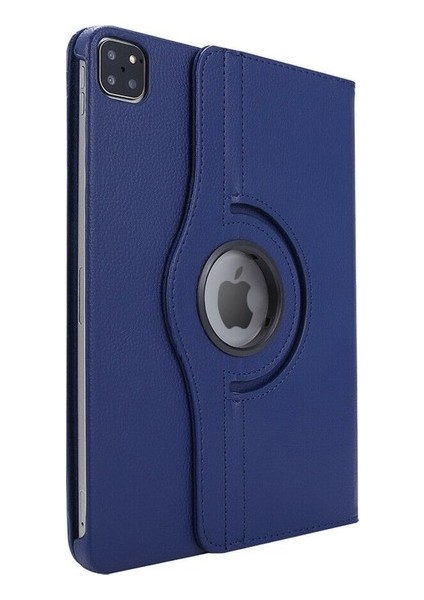 Apple iPad Pro 12.9'' 2020 Kılıf Dönebilen Standlı Kapaklı Kılıf + Nano Ekran Koruyucu Lacivert