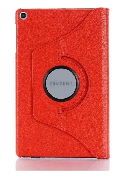 Samsung Galaxy Tab 4 7.0" (T230) Kılıf Dönebilen Standlı Kapaklı Kılıf + Cam Ekran Koruyucu Kırmızı