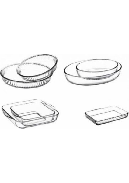 Borcam Fırın Tepsisi - 7'li Borcam Mutfak Çeyiz Seti