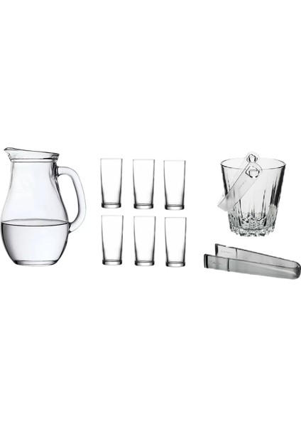 Rakı Bardak ve 9 Prç. Rakı Bardağı ve Buz Kovası Seti