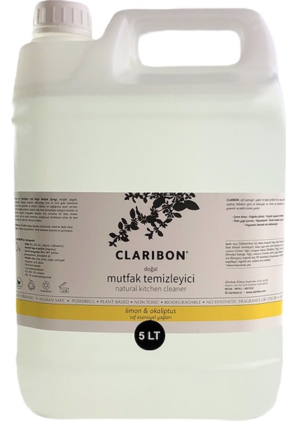 Doğal Mutfak Yağ Sökücü Sprey - Limon & Okaliptus 5 Lt