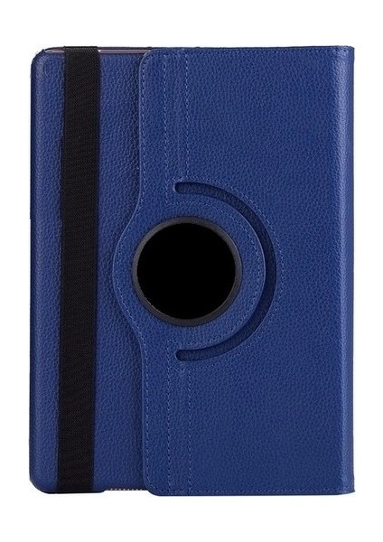 Samsung Galaxy Tab E 9.6" (T560) Kılıf Dönebilen Standlı Kapaklı Kılıf + Cam Ekran Koruyucu Lacivert