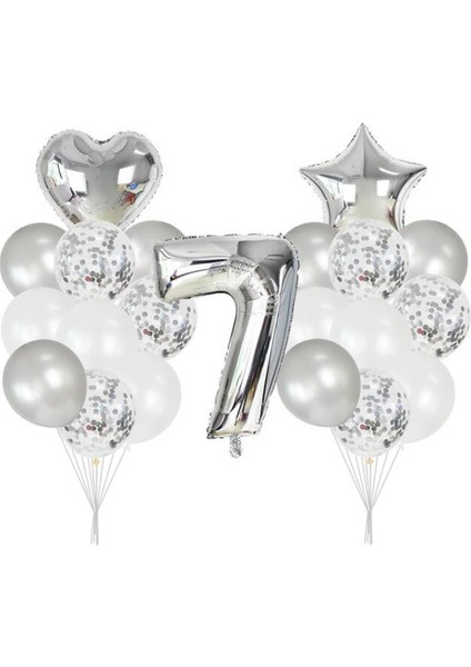 7 Yaş Gümüş balon Seti