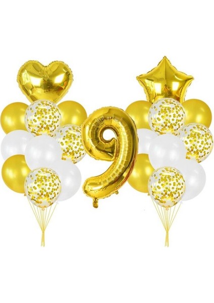 9 Yaş Gold balon Seti