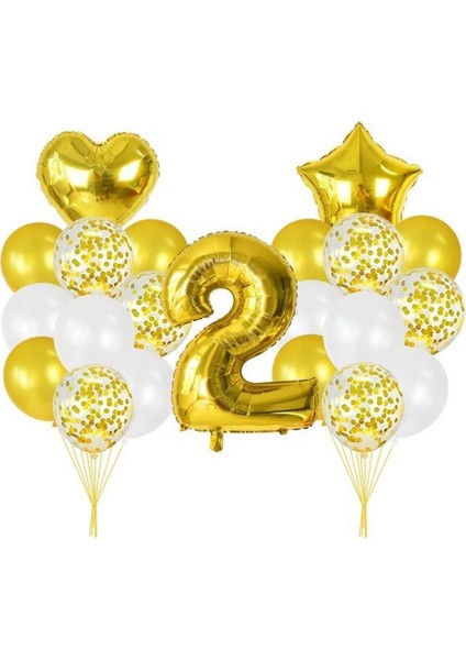 2 Yaş Gold balon Seti