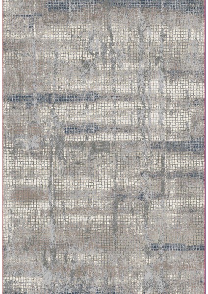 Ipekyün Modern Ince Dokulu Gri Lacivert Tozmayan Dokuma Halı 4 Mevsim